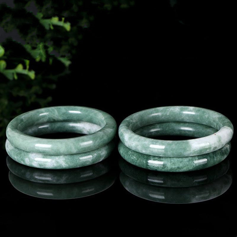 Mythstone Natural Jade Luck Abundance Bangle Bracelet