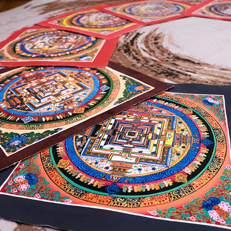 Mythstone Tibetan Handmade Thangka Mandala Painting Blind Box Random Color Pattern