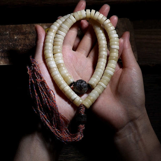 Tibetan 108 Mala Beads Yak Bone Balance Strength Mala Bracelet