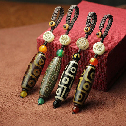 Mythstone Tibetan Nine-Eye Dzi Bead Wealth Decoration