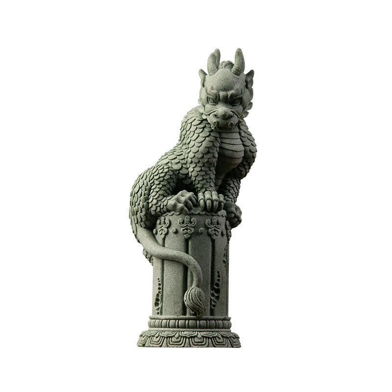 Mythstone Feng Shui Standing Sitting Dragon Success Luck Home Decoration