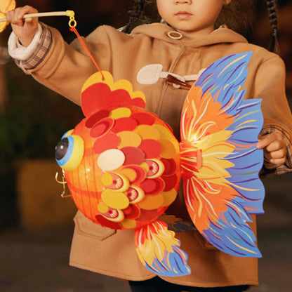 Mythstone DIY Good Luck Koi Fish Paper Lantern Lamp Mid-Autumn Festival Child Kids Lantern Decoration