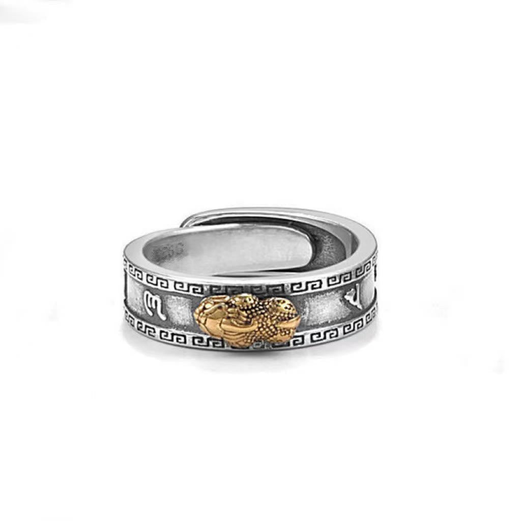 Mythstone PiXiu Om Mani Padme Hum Heart Sutra Luck Wealth Couple Ring