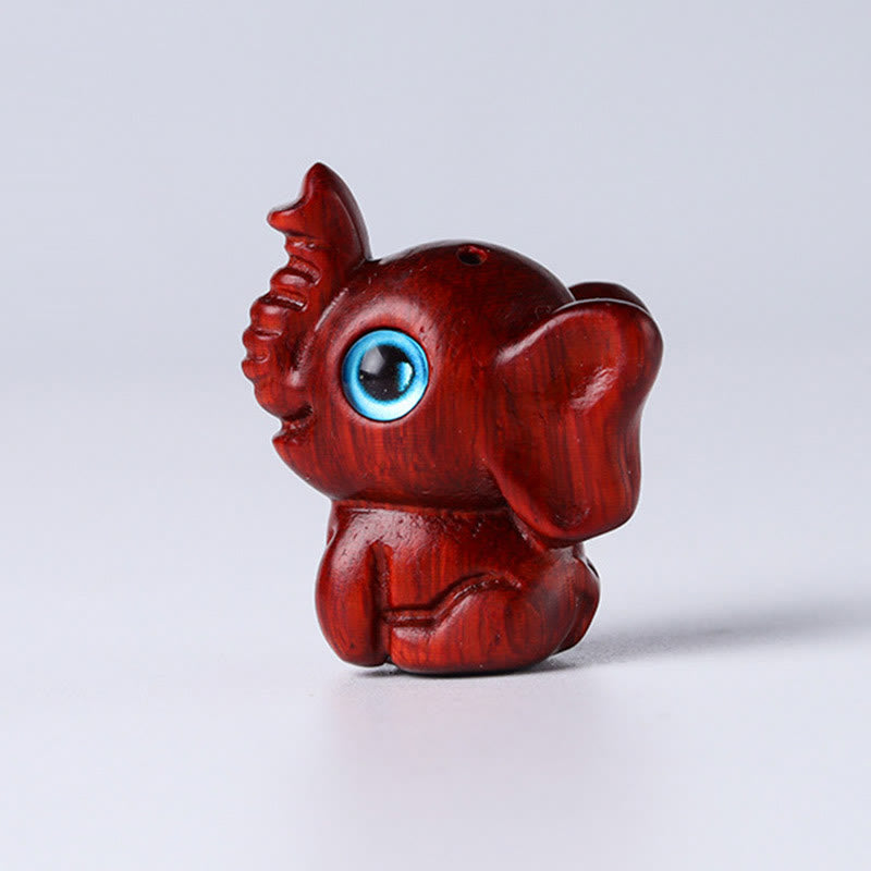 Mythstone Sandalwood Small Leaf Red Sandalwood Green Sandalwood Lucky Mini Elephant Carved Protection Decoration