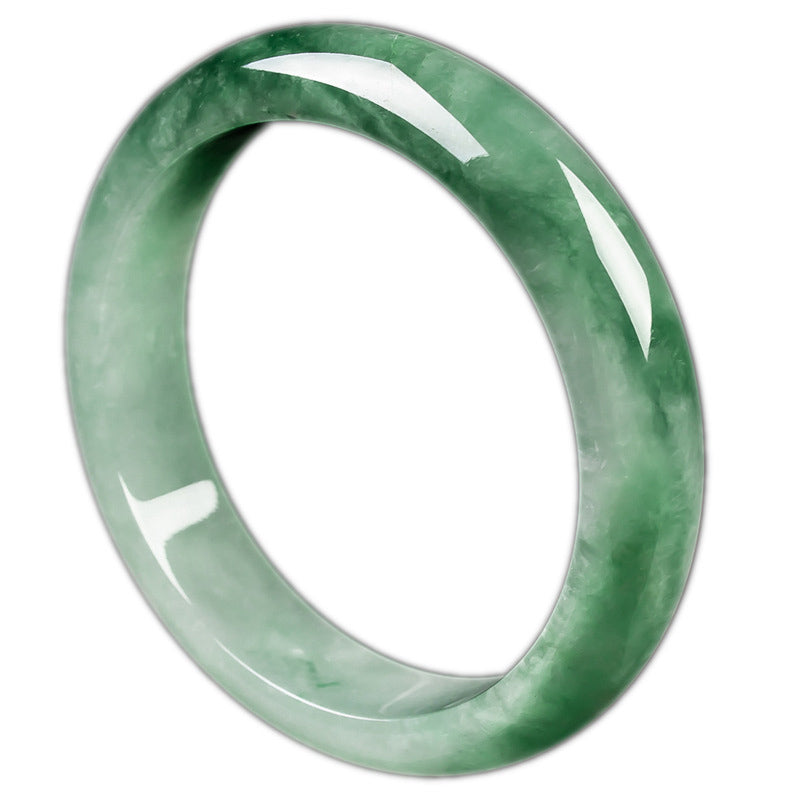 MythStone Natural Jade Fortune Blessing Bangle Bracelet