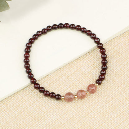 MythStone Natural Garnet Strawberry Quartz Calm Bracelet