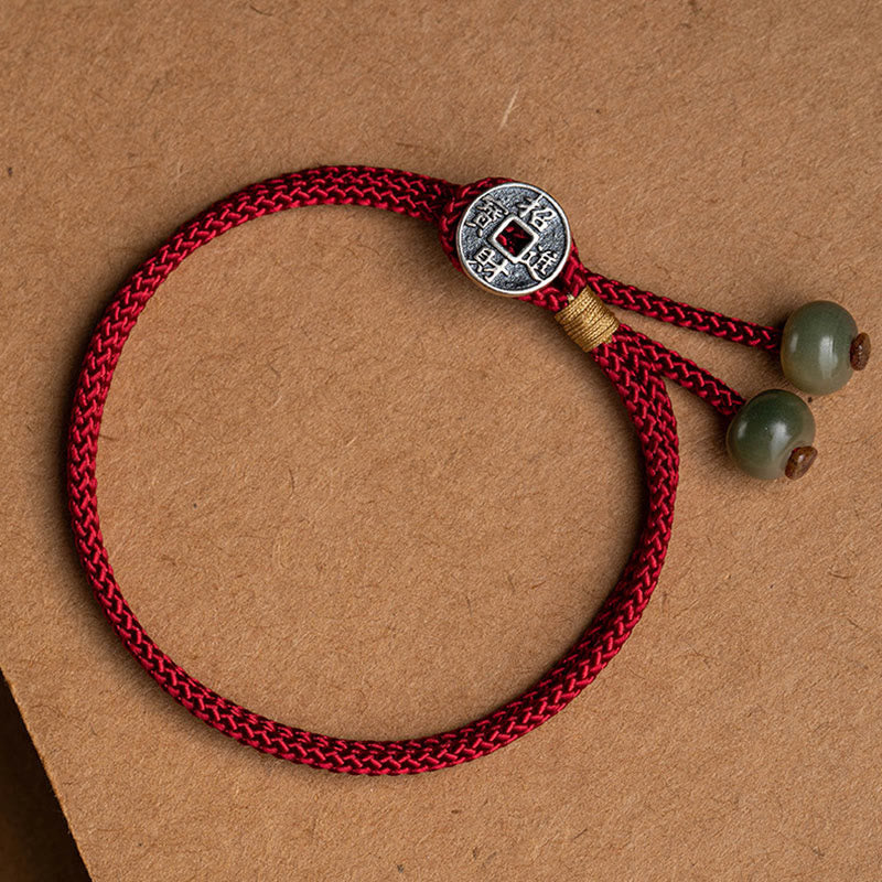 MythStone 925 Sterling Silver Handmade Chinese Zodiac Natal Buddha Cyan Bodhi Seed Protection Braided Red String Bracelet