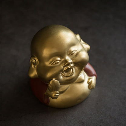 Mythstone Little Buddha Laughing Buddha Ceramic Healing Incense Burner