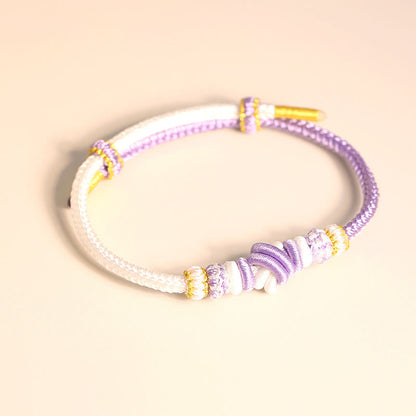 Mythstone Two-Color Rope Handcrafted Eight Thread Peace Knot Luck Connection Bracelet