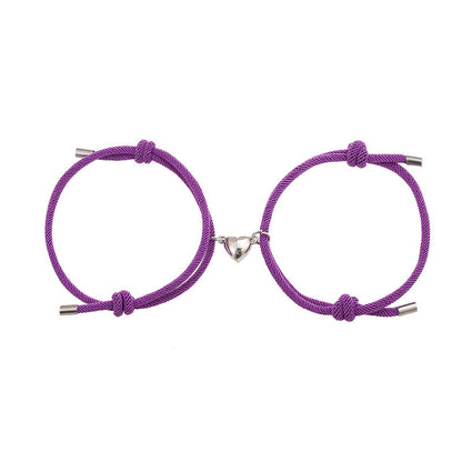 2Pcs Love Magnetic Couple String Strength Bracelet