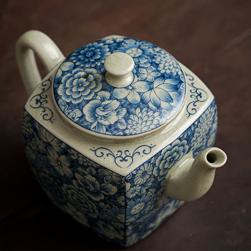 Mythstone Blue and White Porcelain Chinese Gongfu Tea Ceramic Kung Fu Teapot Cup Tea Filter Canister