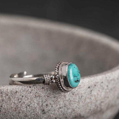 Mythstone 925 Sterling Silver Turquoise Wisdom Love Ring