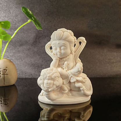 Mythstone Mini Ivory Fruit Tathagata Buddha Lotus Kwan Yin Avalokitesvara Manjusri Samantabhadra Serenity Desk Decoration