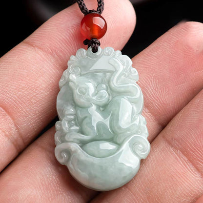 Mythstone Natural Jade 12 Chinese Zodiac Sucess Pendant Necklace Necklaces & Pendants Mythstone 4