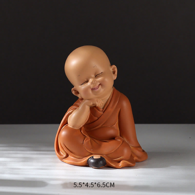 Mythstone Small Mini Meditation Praying Monk Serenity Resin Home Decoration