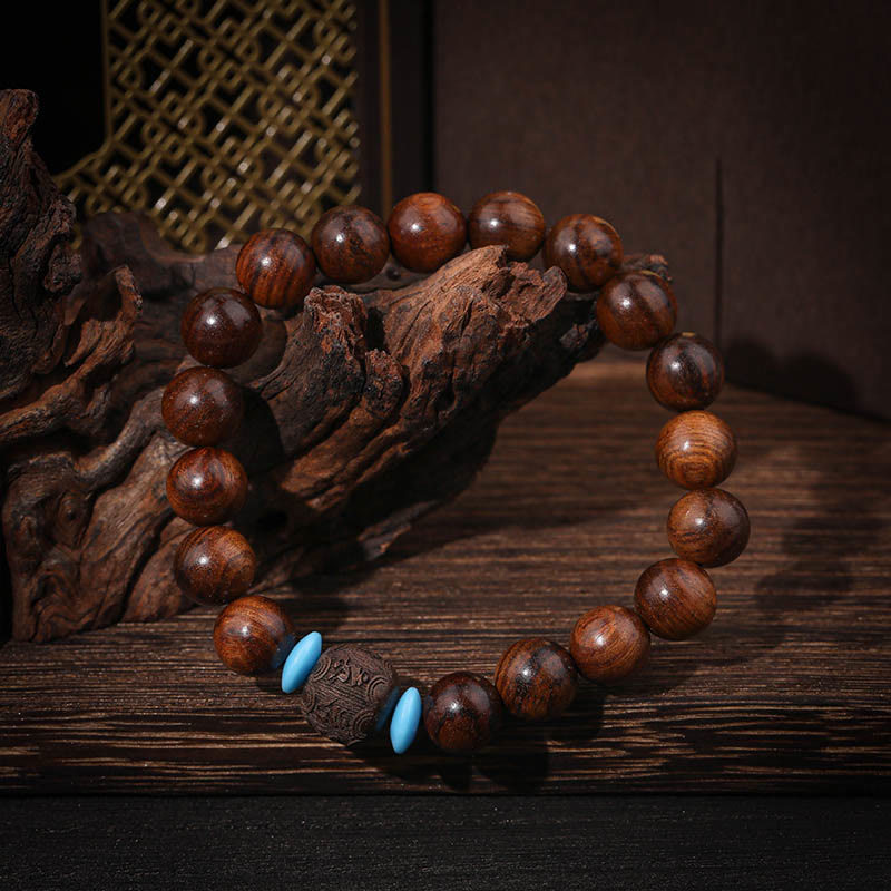 Mythstone Natural Rosewood Round Beads Cure Bracelet