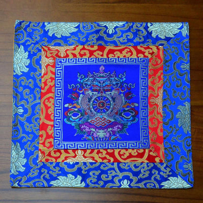 Mythstone Prayer Altar Mat Meditation Strength Endless Knot Vajra Man-Bcu Kalachakra Auspicious Symbols