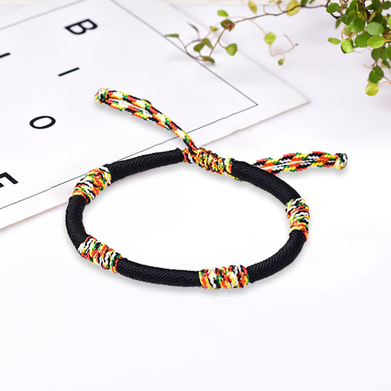 Mythstone Tibetan Handmade Colorful King Kong Knot Lucky Protection Braid String Bracelet