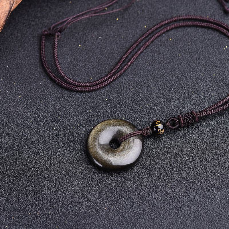 Mythstone Tibetan Obsidian Protection Necklace