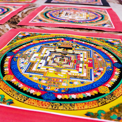 Mythstone Tibetan Handmade Thangka Mandala Painting Blind Box Random Color Pattern