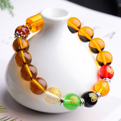 Mythstone Natural Citrine Fortune Happiness Bracelet