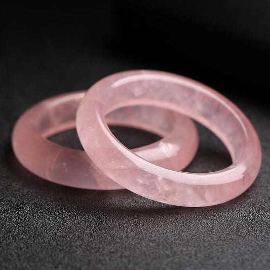 Mythstones  Natural Rose Quartz Love Caring Bracelet Bangle