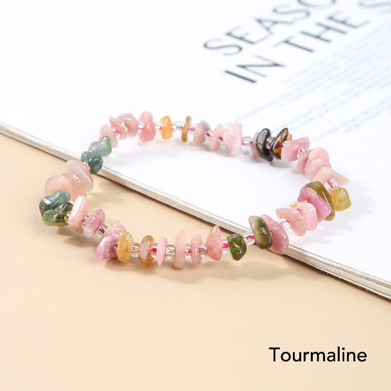 Mythstone Natural Irregular Shape Stone Crystal Meditation Balance Bracelet