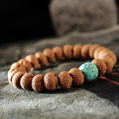 Mythstone Tibetan Bodhi Seed Turquoise Amber Protection Bracelet