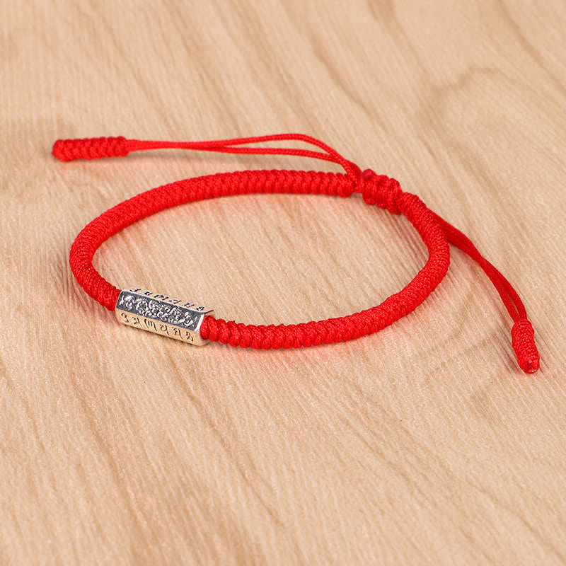 Mythstone Om Mani Padme Hum Luck Protection Red String Bracelet