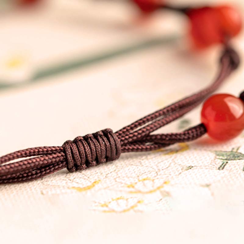 MythStone Red Agate Moss Agate Cinnabar Calm Bracelet