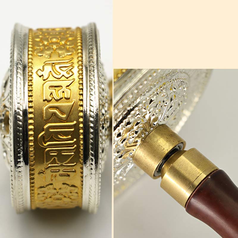 Mythstone Tibetan Prayer Wheel Six True Words Copper Peace Protection Decoration