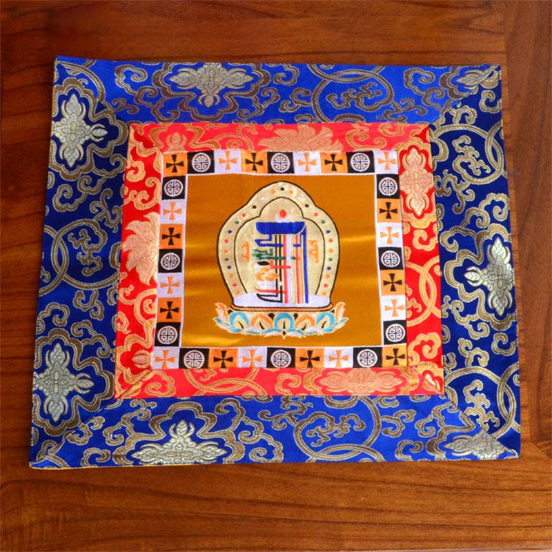 Mythstone Prayer Altar Mat Meditation Strength Endless Knot Vajra Man-Bcu Kalachakra Auspicious Symbols