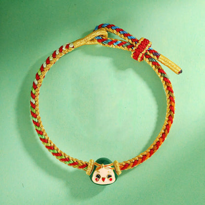 Pulsera de nudo de la paz de ocho hilos hecha a mano con diseño de zongzi y colorido de Mythstone 