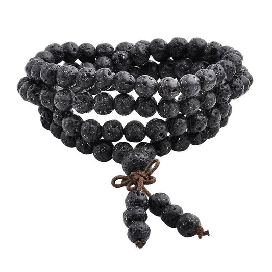 Mythstone Natural Lava Rock 108 Beads Protection Bracelet