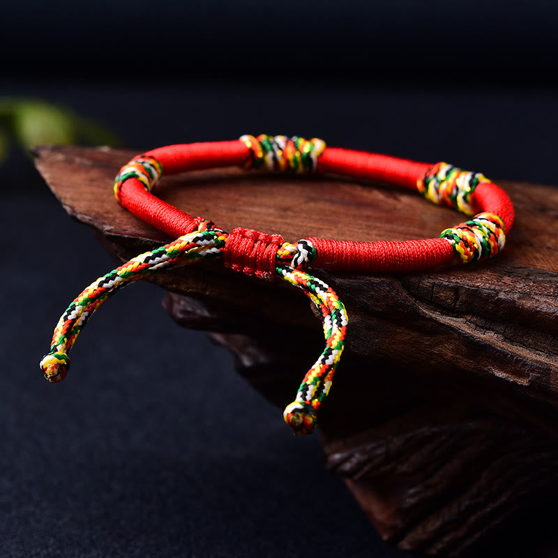 Mythstone Tibetan Handmade Colorful King Kong Knot Lucky Protection Braid String Bracelet