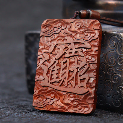 Mytthstone Natural Lightning Struck Jujube Wood PiXiu Copper Coin Good Fortune Necklace Pendant