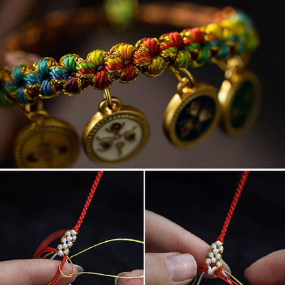 Mythstone Tibetan Colorful Rope Five God Of Wealth Luck Braid Bracelet