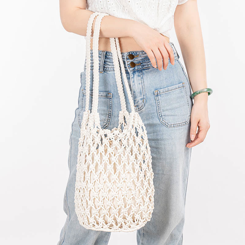 Mythstone Hand-woven Cotton Thread Shoulder Bag Handbags