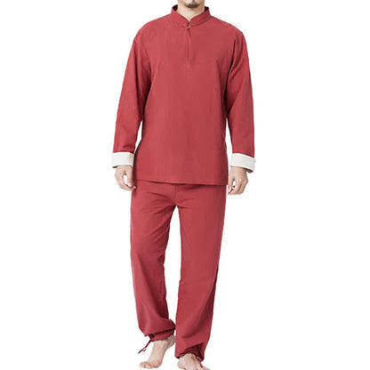 Mythstone Spiritual Zen Meditation Yoga Prayer Practice Cotton Linen Clothing Men's Set