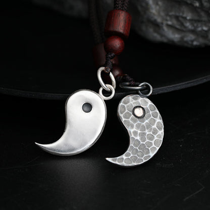 Mythstone 990 Sterling Silver Yin Yang Balance Harmony Necklace Pendant