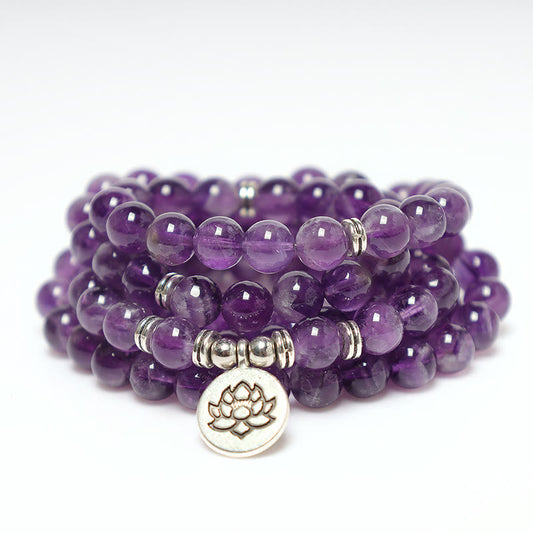 Mythstone Natural Amethyst Purification Mala Bracelet