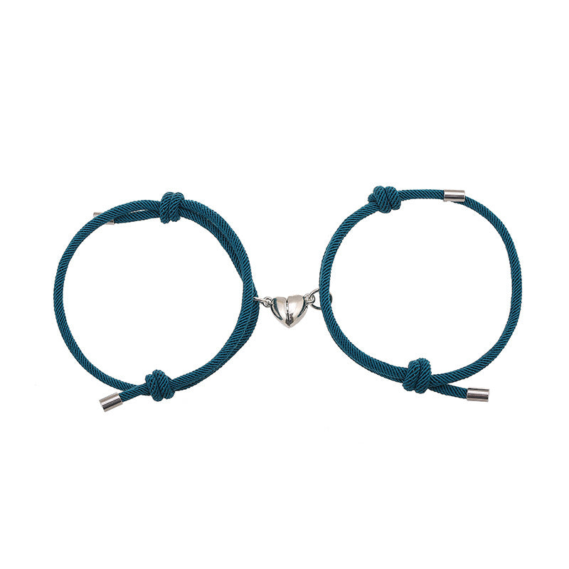 2Pcs Love Magnetic Couple String Strength Bracelet