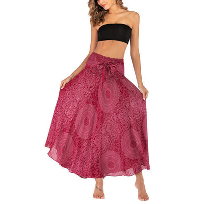 Mythstone Two Style Wear Boho Compass Rose Flower Skirt Dress