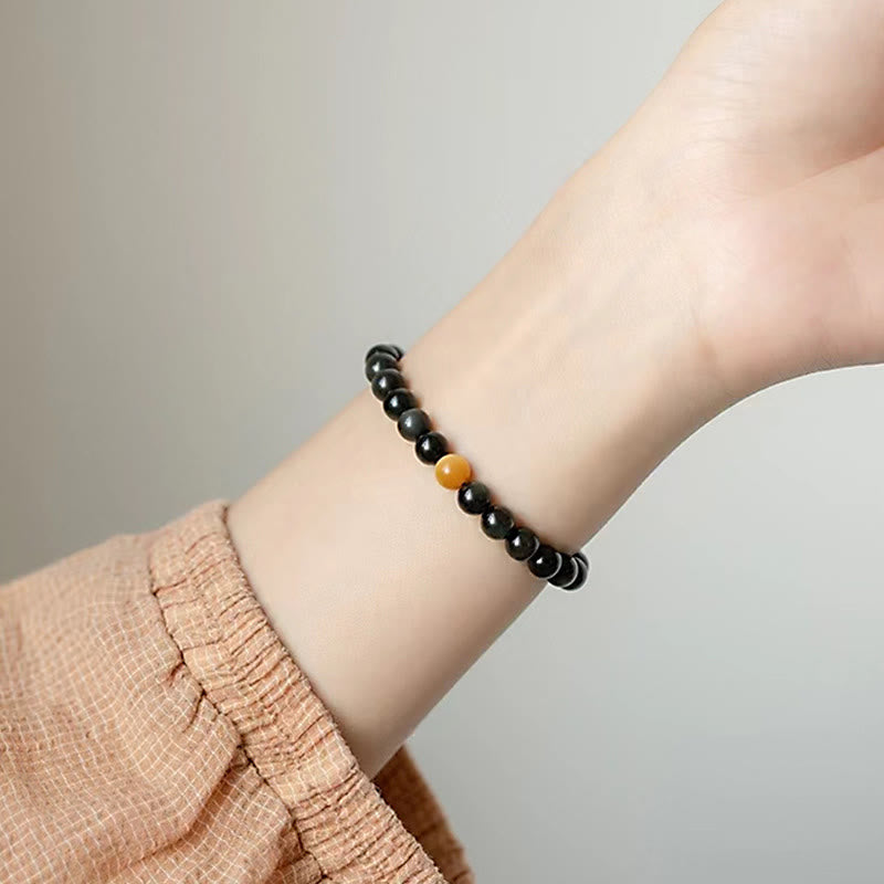 Pulsera de amor positivo con obsidiana arcoíris y ojo de tigre natural Mythstone