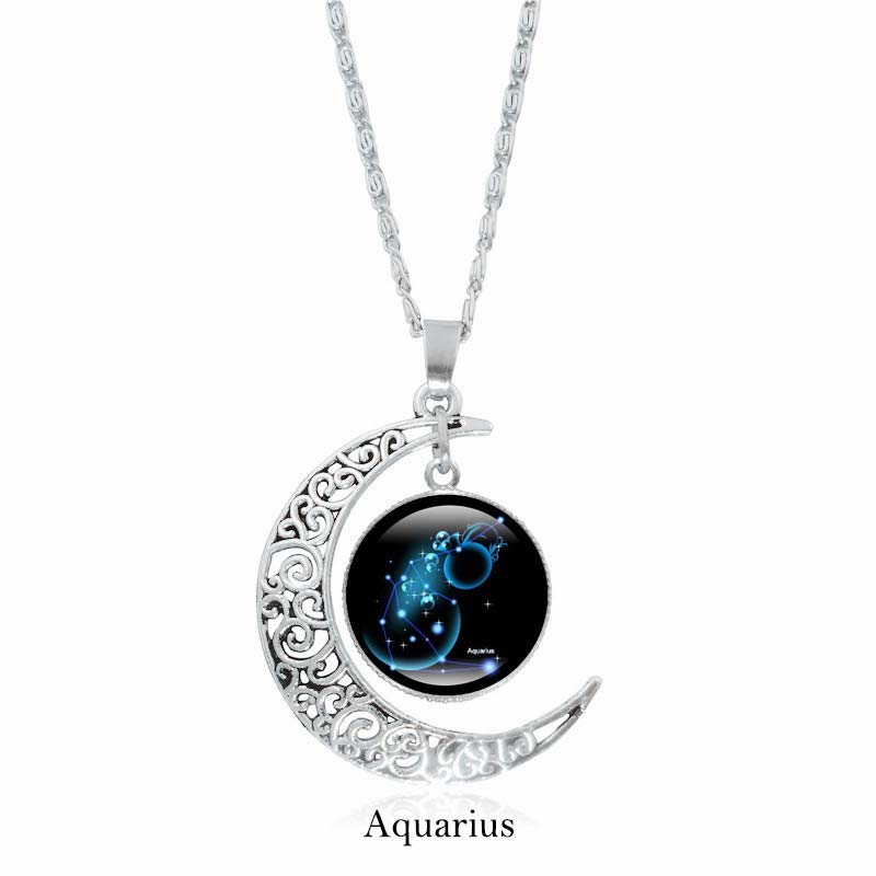 Mythstone 12 Constellations of the Zodiac Moon Protection Necklace Chain Pendant