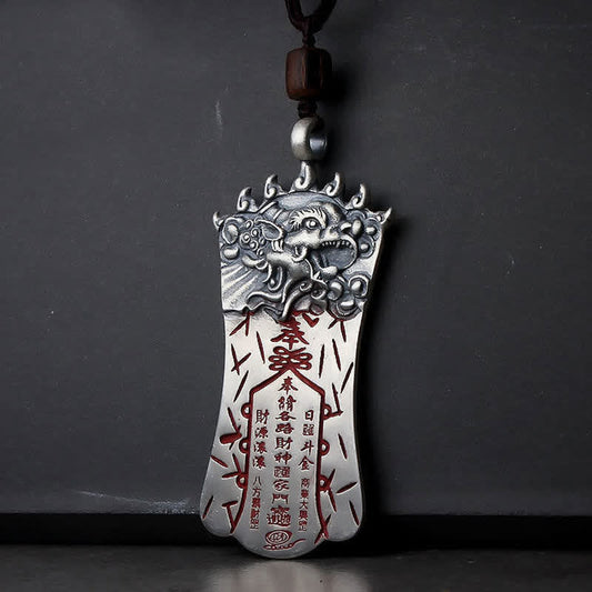 Mythstone FengShui Bagua PiXiu Cinnabar Balance Necklace Pendant