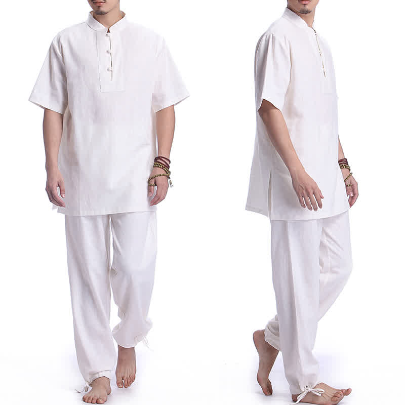 Conjunto de ropa de lino y algodón para hombre con meditación zen espiritual Mythstone