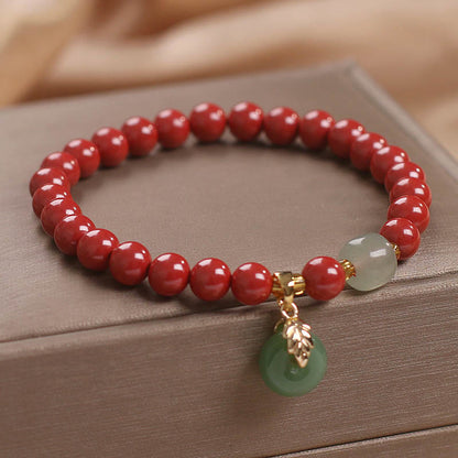 Mythstone Lucky Cinnabar Peace Buckle Blessing Bracelet