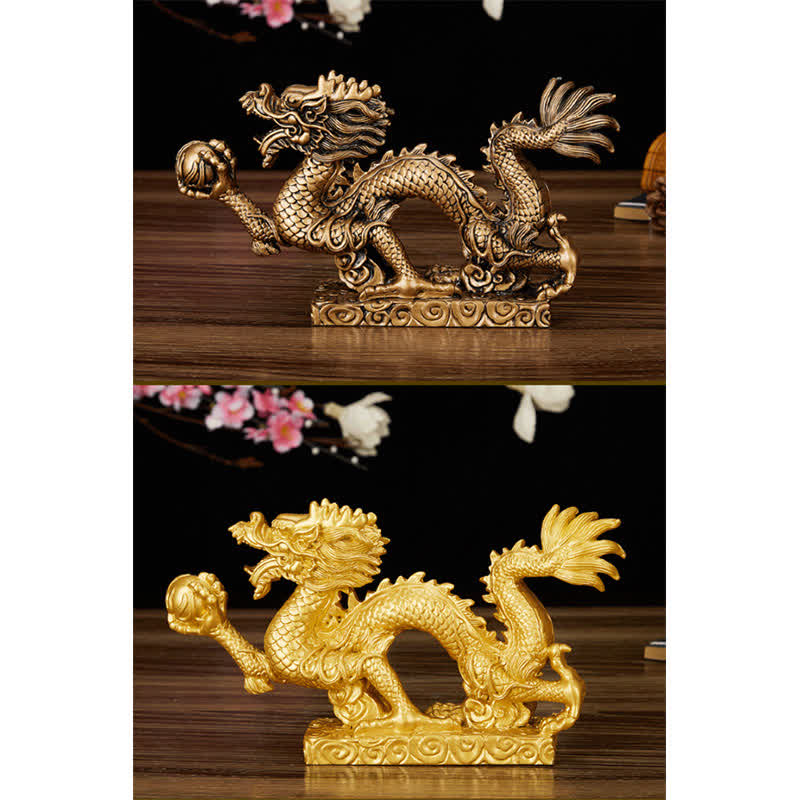 Mythstone Feng Shui Dragon Auspicious Cloud Wealth Luck Decoration