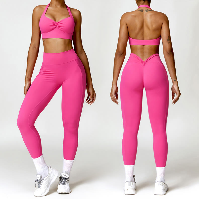 Sujetador con cuello halter Mythstone, leggings, pantalones, ropa deportiva, fitness, gimnasio, yoga, secado rápido 